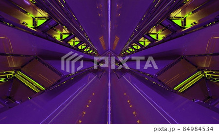 Picturesque 3d illustration of 4K UHD tunnel of violet color 84984534