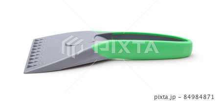 Plastic ice scraper isolated on white. Plastic ice scraper isolated on white. 84984871