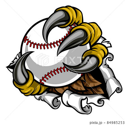 Tearing Ripping Claw Talons Holding Baseball Ball 84985253