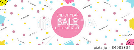 年末セール、50%OFF ポップな背景と文字 年末セール、50%OFF ポップな背景と文字 84985384