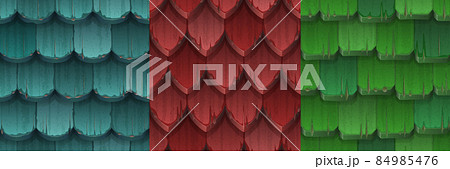 Old roof tile textures, seamless patterns 84985476