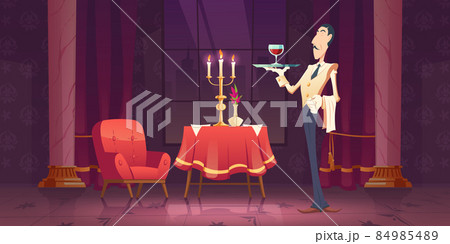 Waiter in restaurant, well-trained servant man 84985489
