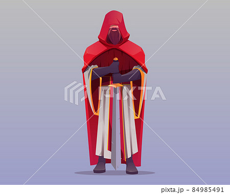 Ancient warrior, medieval knight with sword blade 84985491