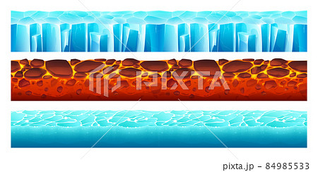 Game grounds with texture of ice, water and lava 84985533