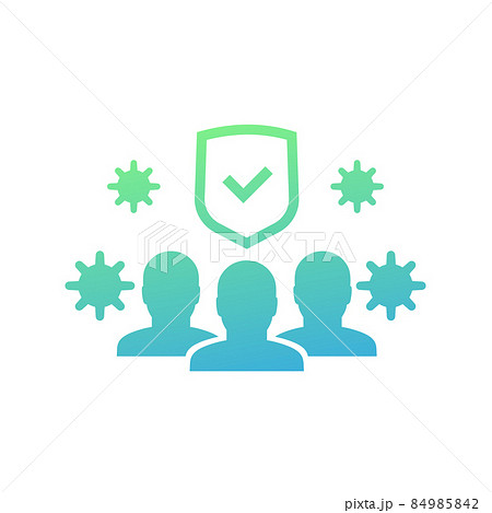 herd immunity, immune to a virus vector icon 84985842