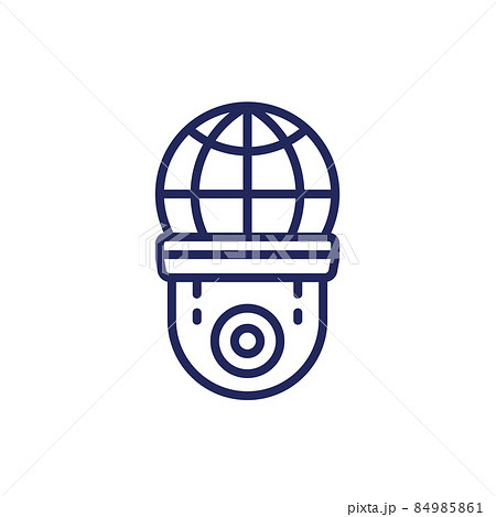ip camera line icon on white, vector 84985861