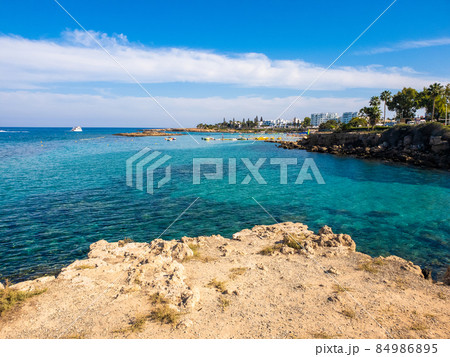 Resort area near the Sunrise Beach in Protaras, Cyprus Resort area near the Sunrise Beach in Protaras, Cyprus 84986895