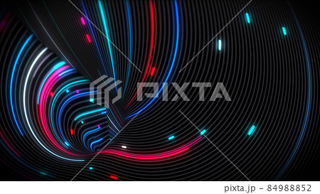 3D rendering of spiral bright vortex streams of light on a surface with lines 3D rendering of spiral bright vortex streams of light on a surface with lines 84988852