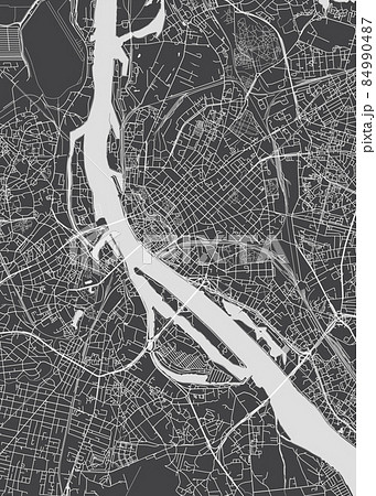 City map Riga, monochrome detailed plan, vector illustration 84990487