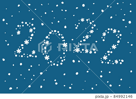 New Year 2022 greeting card design. Vector illustration snowflake numbers. New Year 2022 greeting card design. Vector illustration snowflake numbers. 84992146