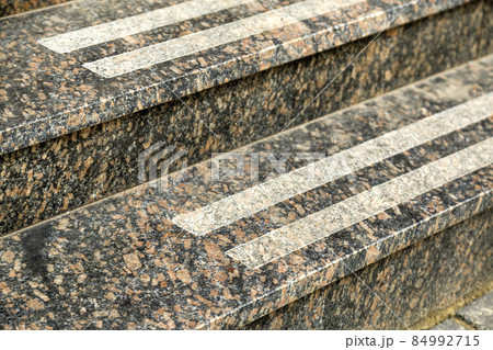 Detail of a house facade. New granite stairs. Detail of a house facade. New granite stairs. 84992715
