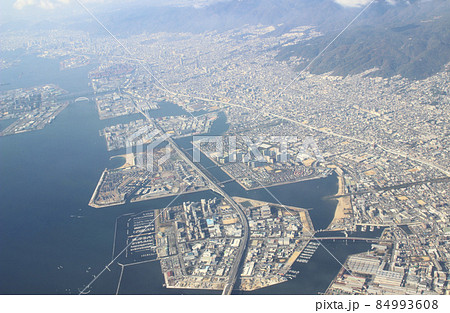 西宮市、芦屋市、神戸市の空撮写真/兵庫県西宮市、芦屋市、神戸市 84993608