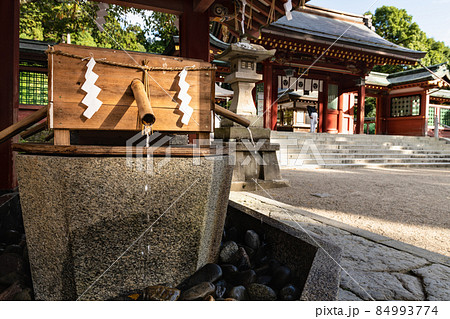 志波彦神社の新型コロナ感染対策の手水舎 志波彦神社の新型コロナ感染対策の手水舎 84993774