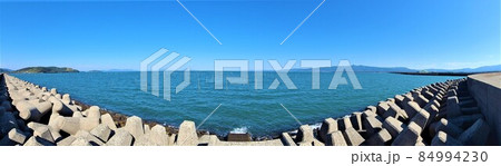 美しくて豊かな蕨島海岸の海　ノリ養殖　マテ貝産地　出水市　鹿児島県 84994230