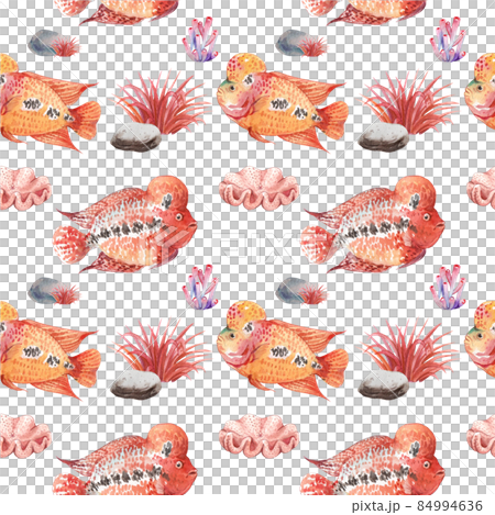 flower horn ciclid fish watercolor pattern seamless png flower horn ciclid fish watercolor pattern seamless png 84994636