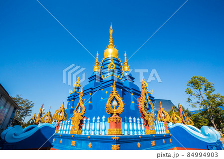 Beautiful of blue temple Wat Rong Sua Ten the amazing temple, Thailand 84994903