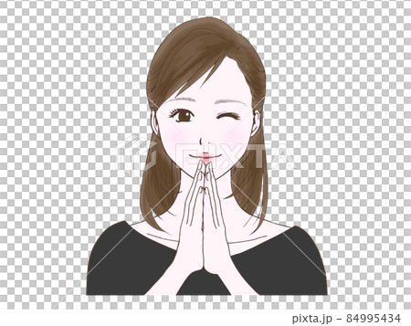 Semi-long female making a request ② (wink) 84995434