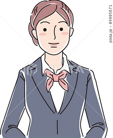 働く女性_受付嬢_上半身_正面向き 84995671