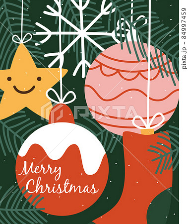Greeting Christmas card for Merry Christmas.  84997459