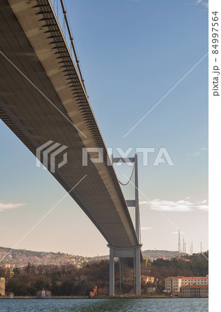 Tower of Bosporus suspension bridge, Istanbul Turkey 84997564