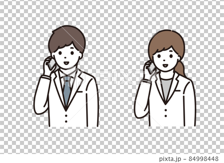 薬剤師 医師 男性 女性 スマートフォン 電話 84998448