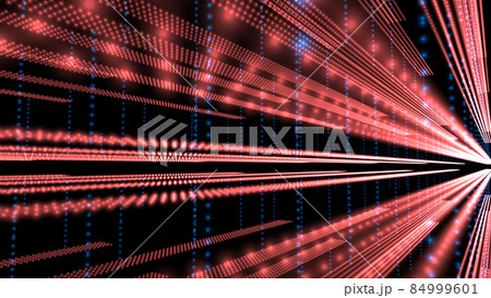 技術的特異点に向かって集まる光の軌跡。進歩を続けるデジタルテクノロジーを表すコンセプト。 84999601