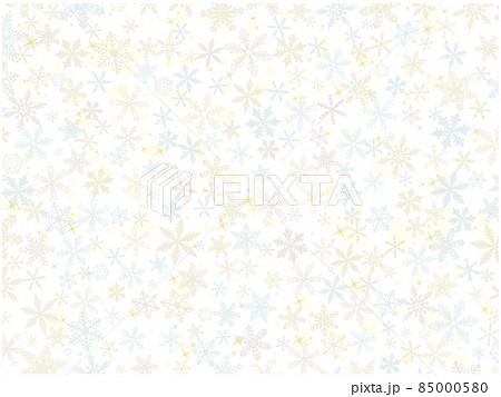 雪の結晶の壁紙①(一面,金銀系,白背景) 85000580