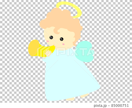ラッパを吹く可愛い天使 85000751