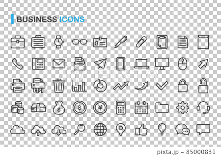 Business related line drawing icon set Business related line drawing icon set 85000831