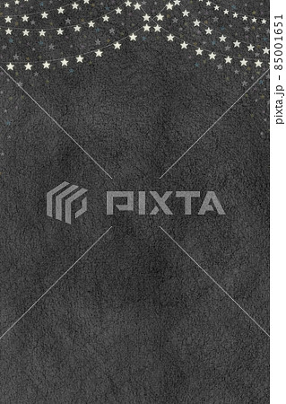 黒い空と明るい星のイルミネーションライト　縦 85001651