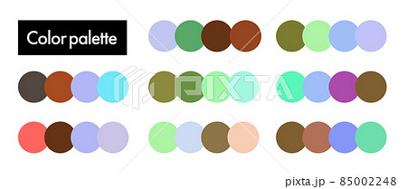 流行のカラーパレット 配色 カラーチャート 色見本 基本の色 のイラスト素材
