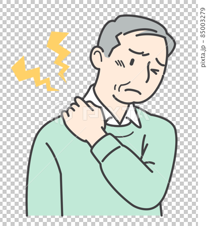Senior man who seems to have stiff shoulders 85003279
