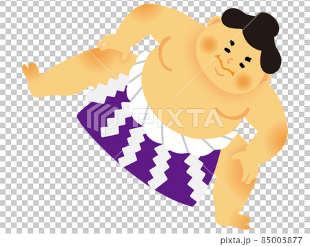 四股を踏む力士のイラスト 85003877