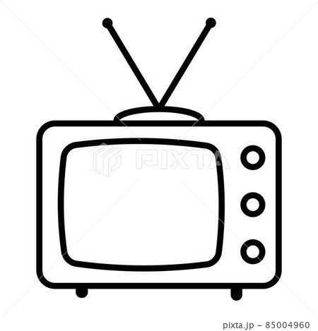 Tv icon, television symbol, vintage tv with antennas stock illustration Tv icon, television symbol, vintage tv with antennas stock illustration 85004960