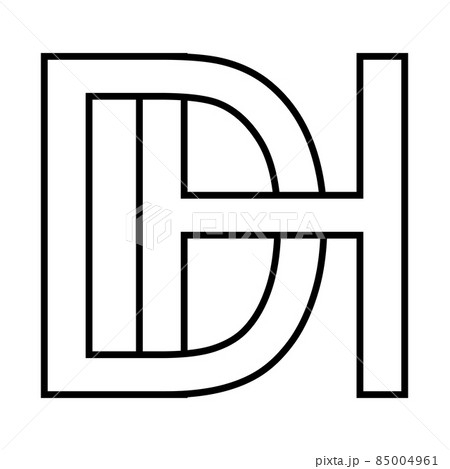 Logo sign dh hd icon sign interlaced letters d h 85004961