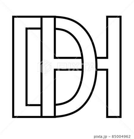 Logo sign dh hd icon sign, interlaced letters d h Logo sign dh hd icon sign, interlaced letters d h 85004962
