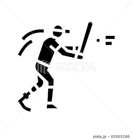 baseball handicapped athlete glyph icon vector illustration baseball handicapped athlete glyph icon vector illustration 85005286