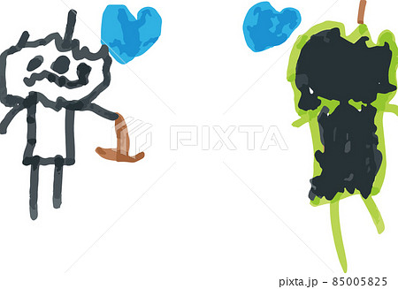 子供が描いたウルトラマン ウルトラセブン のイラスト素材