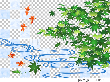 藍楓與流水和金魚 85005959