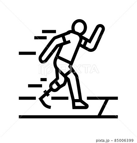 running runner handicapped athlete line icon vector illustration running runner handicapped athlete line icon vector illustration 85006399