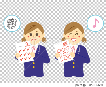 テストの答案用紙を持つ女子学生 85006691