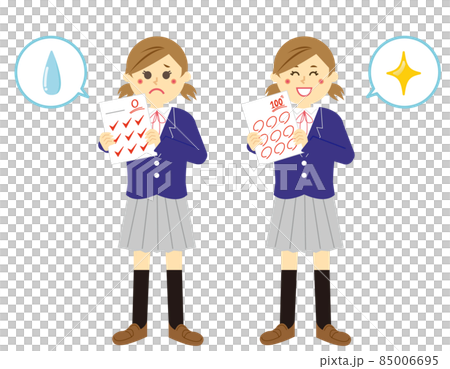 Female student with test answer sheet Female student with test answer sheet 85006695