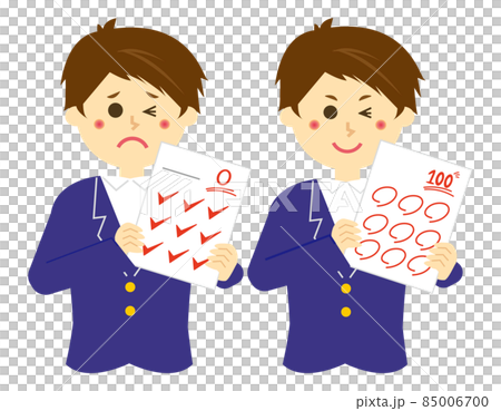 テストの答案用紙を持つ男子学生 85006700