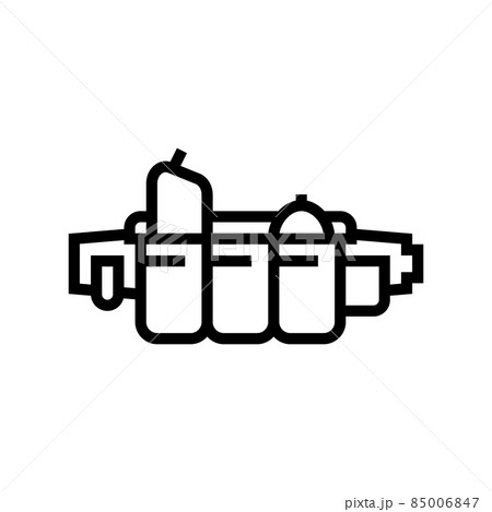 cleaner belt with accessories line icon vector illustration 85006847