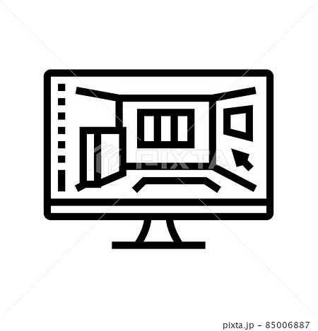 3d interior visualization line icon vector illustration 3d interior visualization line icon vector illustration 85006887
