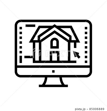 3d architecture visualization line icon vector illustration 3d architecture visualization line icon vector illustration 85006889