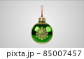christmas ball. new year ornament with carved winter patterns. 3d illustration 85007457