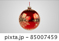 christmas ball. new year ornament with carved winter patterns. 3d illustration 85007459