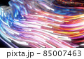 glowing glass trails. fiber optic technology concept with multiple lines. 3d illustration 85007463