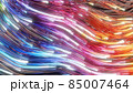 glowing glass trails. fiber optic technology concept with multiple lines. 3d illustration 85007464